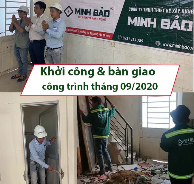 Khởi công và bàn giao công trình tháng 9/2020