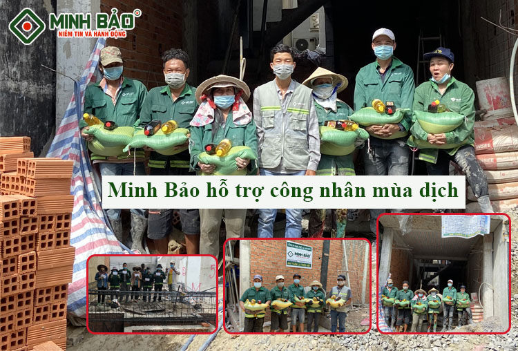 Công ty Xây Dựng Minh Bảo tặng quà cho công nhân xây dựng mùa dịch 