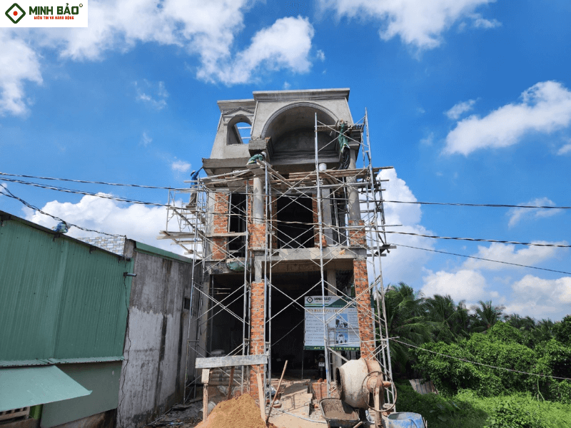 Mặt tiền công trình xây nhà trọn gói huyện Cái Bè Tiền Giang