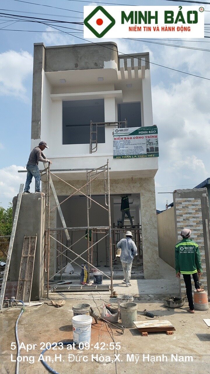 Dự án xây nhà trọn gói tại huyện Đức Hòa đang dần hoàn thiện 