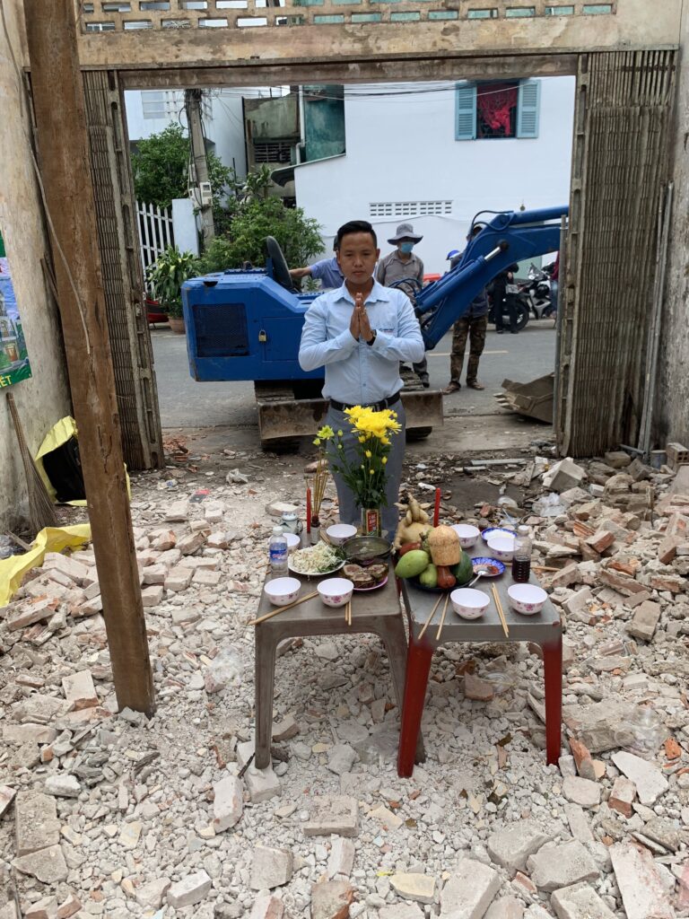 Cúng động thổ nhà anh Hải Tiền Giang