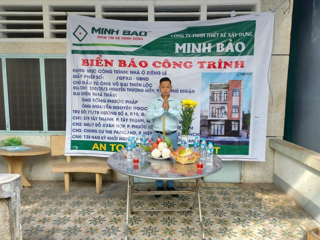 Cúng động thổ khởi công nhà anh Lộc Bình Thạnh