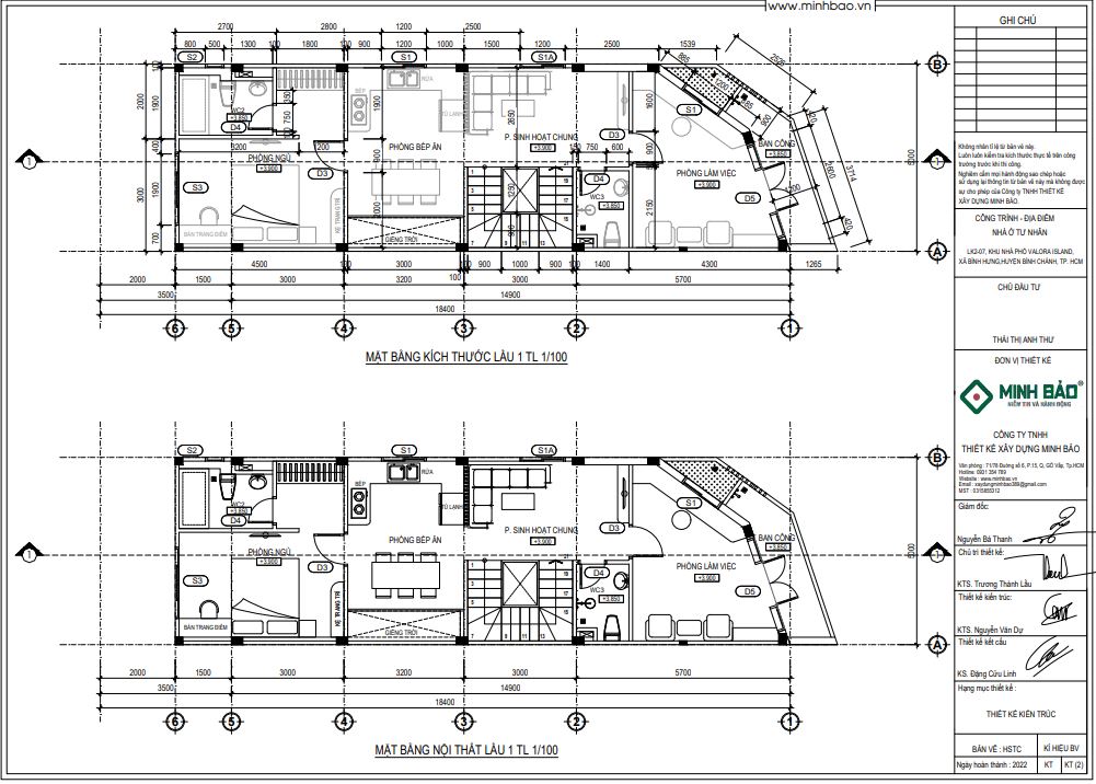Bản vẽ 2D lầu 1