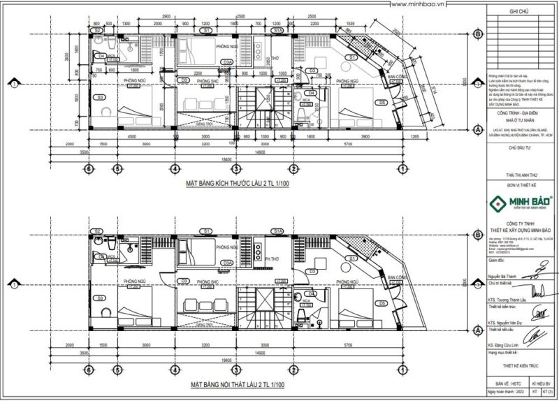 Bản vẽ 2D lầu 2 nhà chị Tiên Bình Chánh