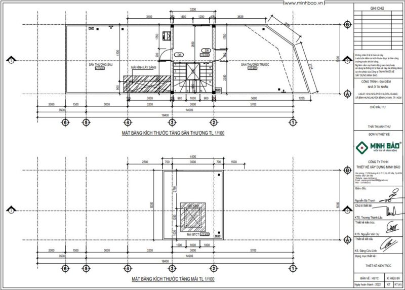 Bản vẽ 2D tầng thượng