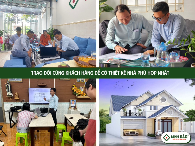 Kiến trúc sư Minh Bảo trao đổi với chủ nhà để có thiết kế nhà phù hợp nhất