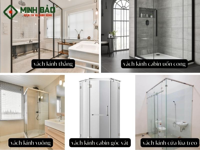 Có 5 loại vách kính phòng tắm thông dụng