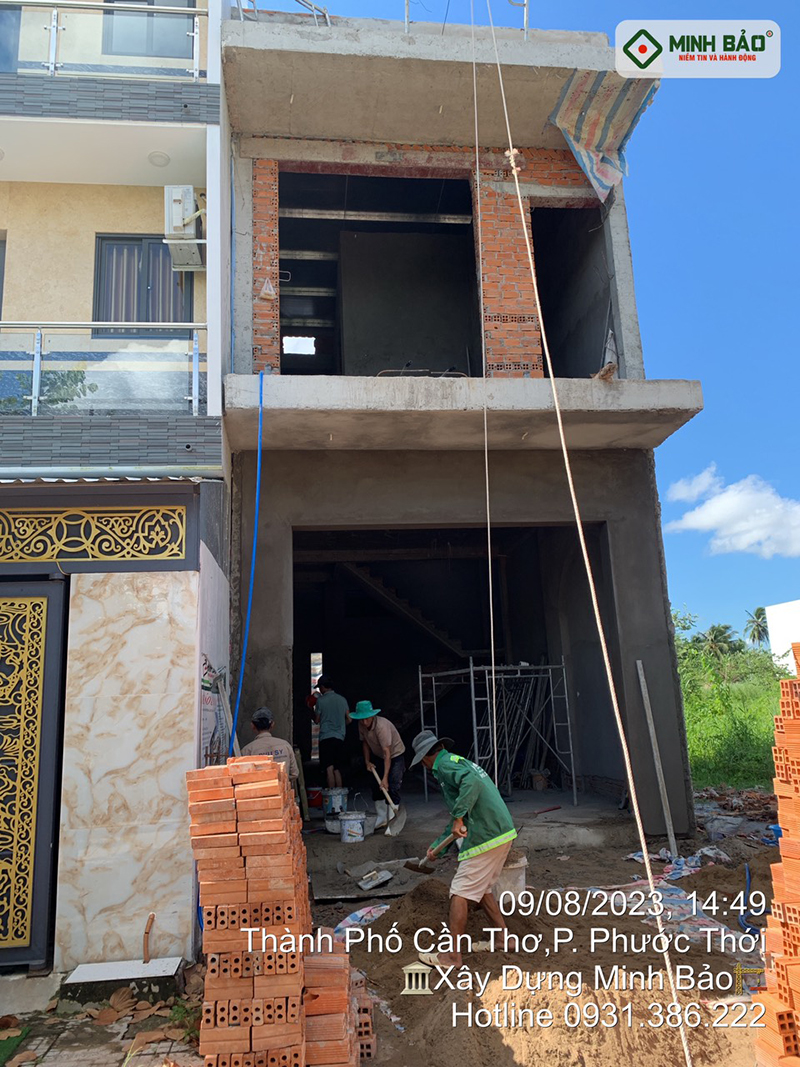 Ngôi nhà tại Cần Thơ đang dần được hoàn thiện bởi Minh Bảo 