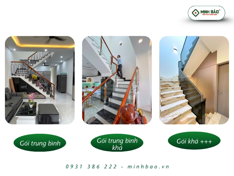 Sự khác biệt về cầu thang ở 3 gói dịch vụ