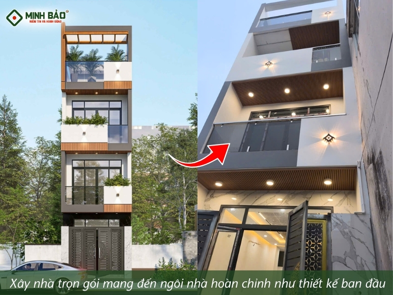 Xây nhà trọn gói mang đến ngôi nhà như thiết kế ban đầu