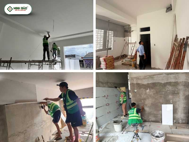 Minh Bảo thi công phần hoàn thiện nhà