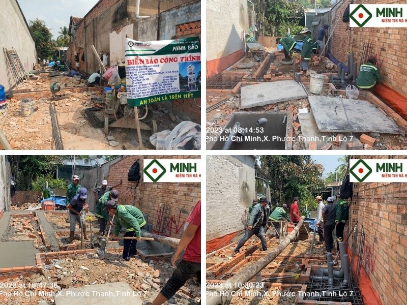 Công tác làm thép, đổ bê tông móng