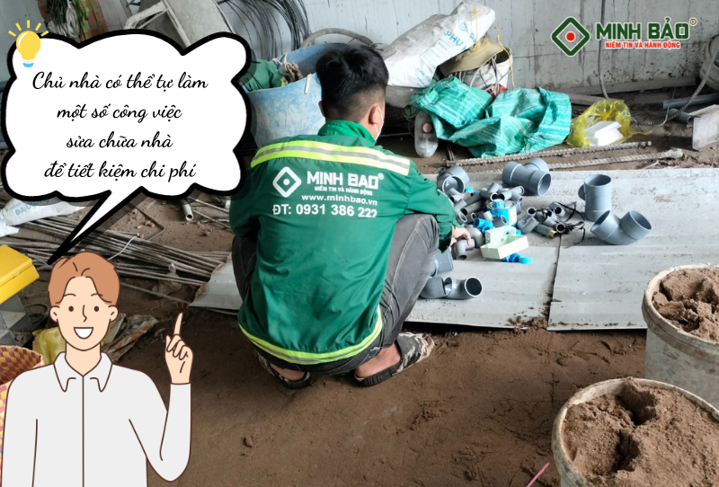 Chủ nhà có thể tự làm một số công việc khi sửa nhà để tiết kiệm chi phí 
