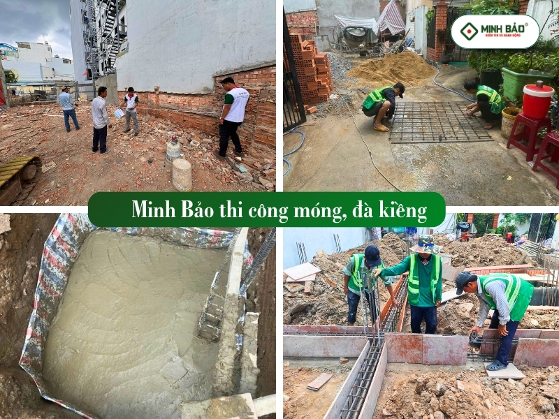 Minh Bảo thi công móng, đà kiềng