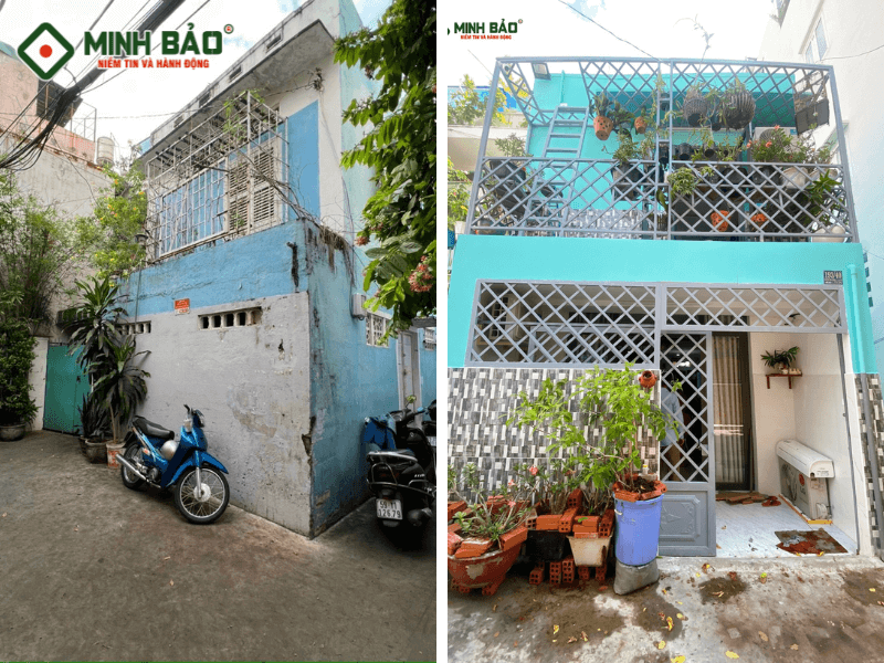 Ngôi nhà trước và sau khi cải tạo