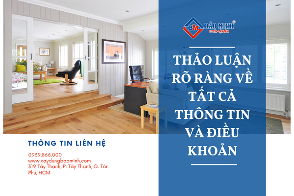 Thảo luận rõ ràng về tất cả thông tin và điều khoản