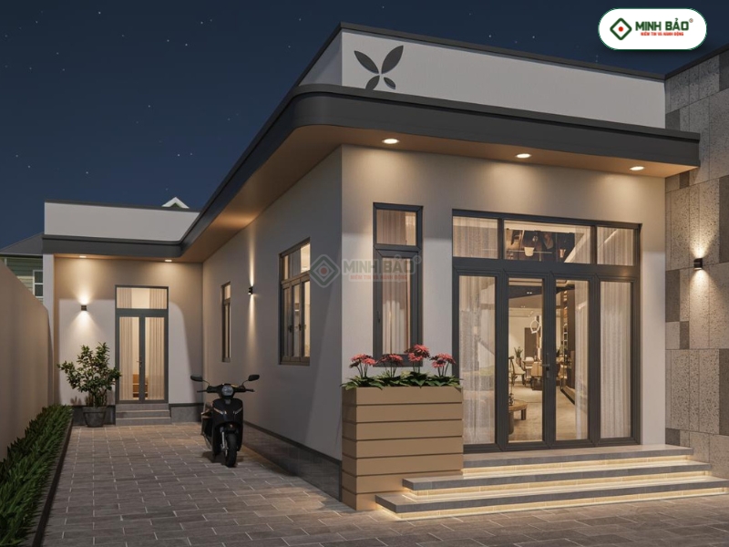 Mẫu nhà cấp 4 chữ L hiện đại