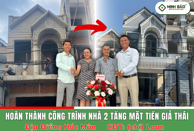 Bàn Giao Nhà 2 Tầng Mặt Tiền Giả Thái | Công Trình Xây Nhà Trọn Gói | CĐT: Chị Loan