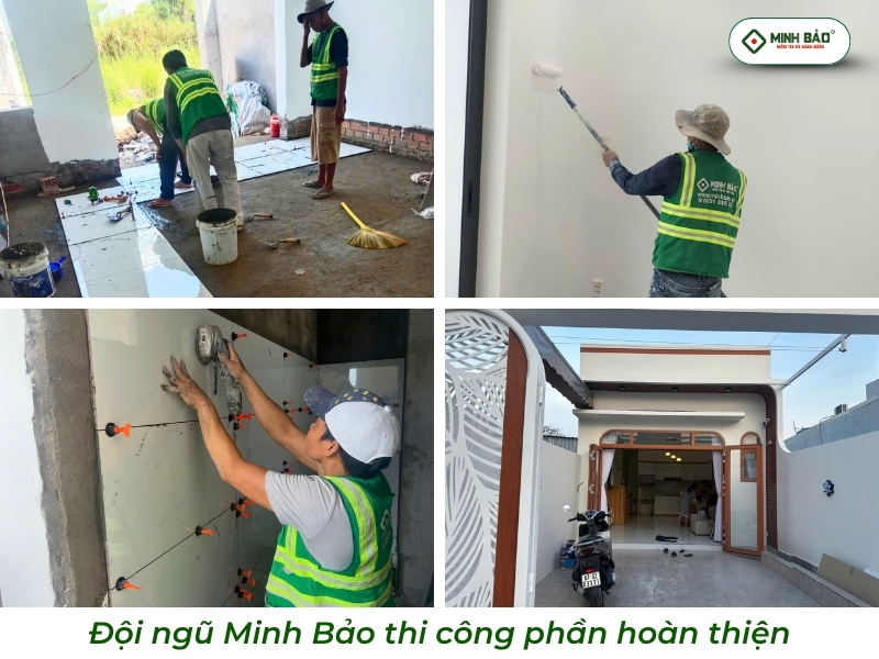 Đội ngũ Minh Bảo thi công phần hoàn thiện
