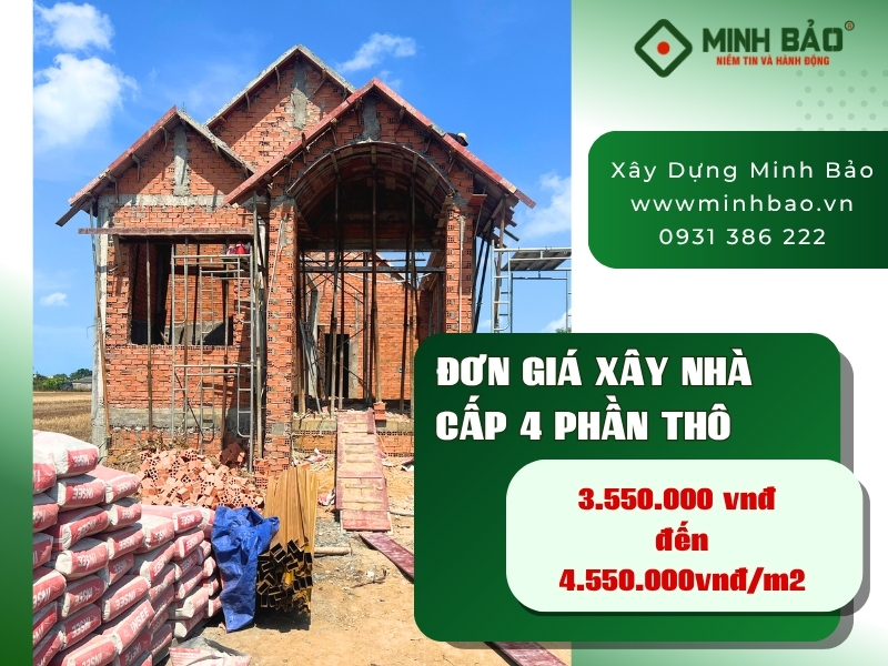 Báo giá xây nhà cấp 4 ở Bình Thuận phần thô