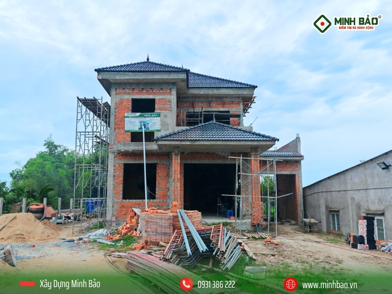 Minh Bảo thi công xây dựng ngôi nhà mái nhật 2 tầng hiện đại
