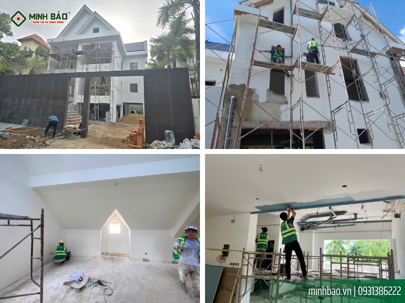 Bả bột và sơn nước toàn nhà