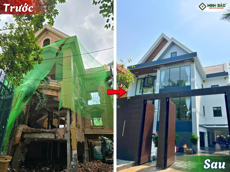 Công trình cải tạo biệt thự trước và sau khi thi công