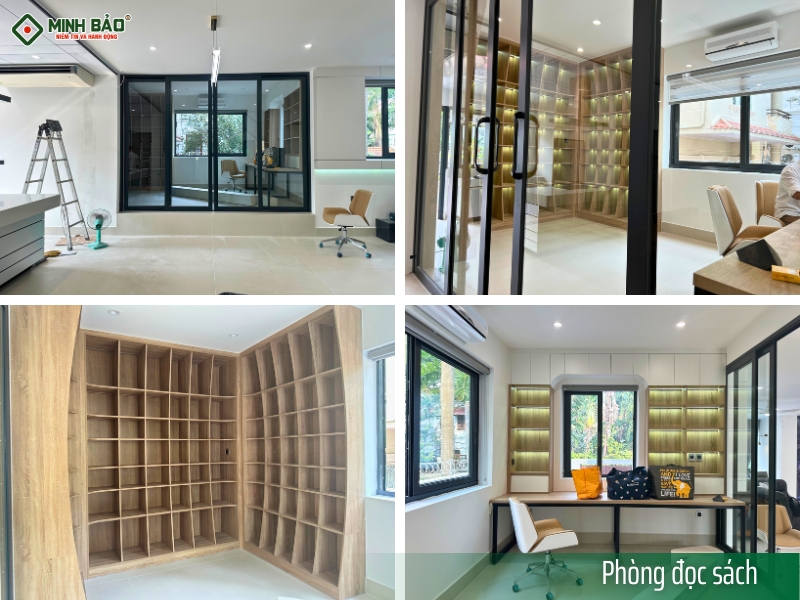 Phòng đọc sách nằm ở tầng 2
