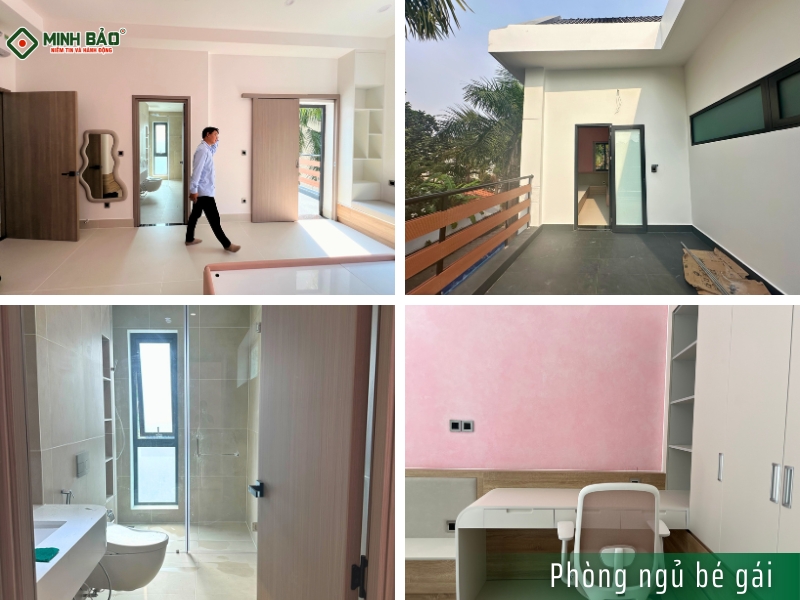 Phòng ngủ con gái có nhà vệ sinh và ban công