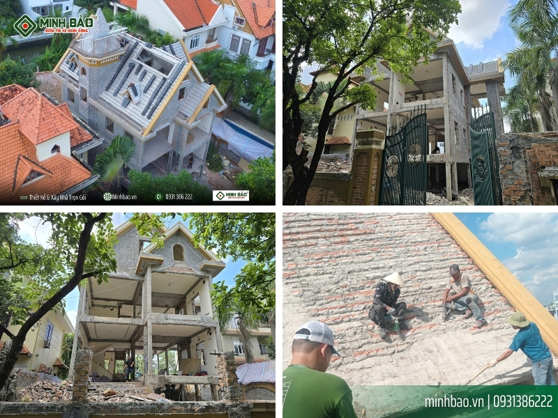 Tiến hành lợp ngói