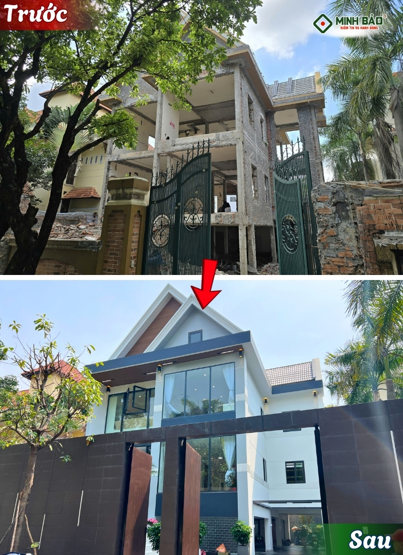Toàn cảnh từ cống trước đến mặt tiền