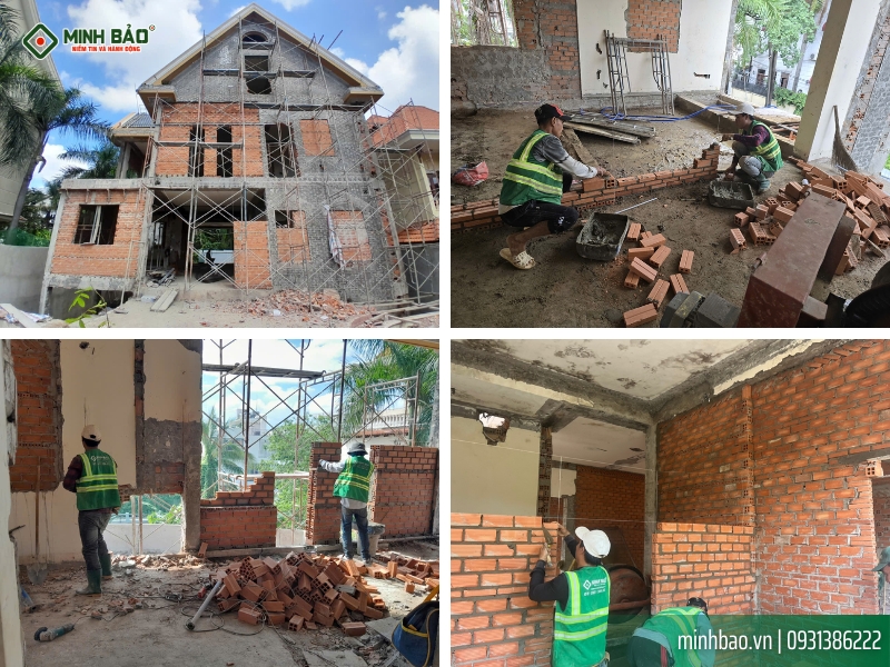 Xây dựng tường ngăn trong nhà