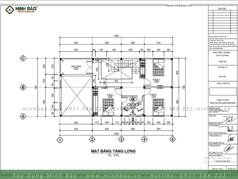 Bố trí mặt bằng tầng lửng