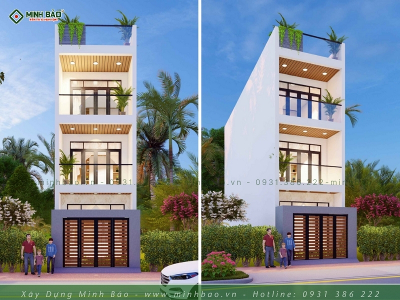 Mặt tiền thiết kế nhà 3 tầng hiện đại