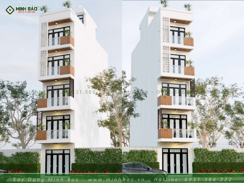 Mặt tiền thiết kế nhà 5 tầng quận 10