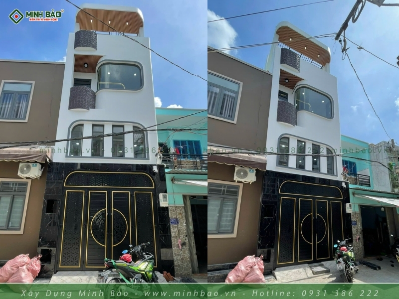 Mẫu nhà 4 tầng được thi công hoàn thiện