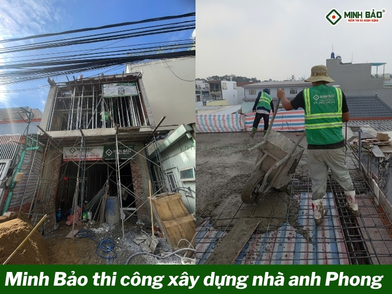 Minh Bảo thi công xây dựng nhà anh Phong