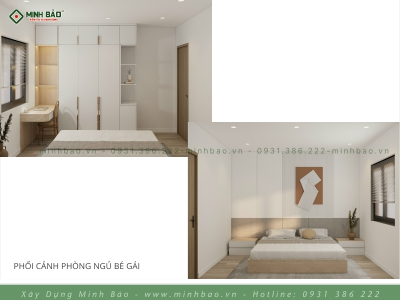 Phòng ngủ bé gái - mẫu thiết kế nhà gác lửng đẹp hiện đại