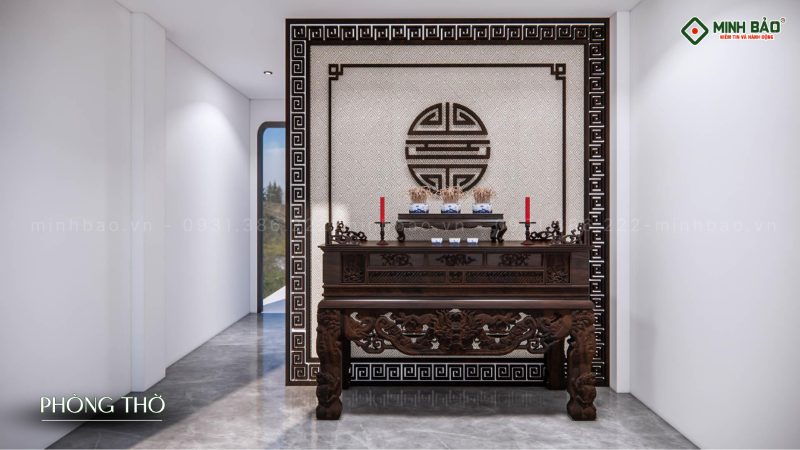 Phòng thờ - thiết kế nhà 3 tầng Bình Tân
