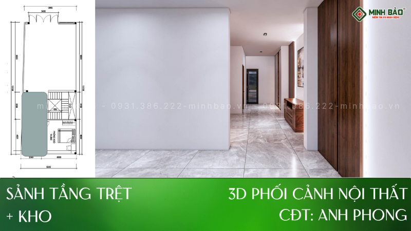 Sảnh kho tầng trệt