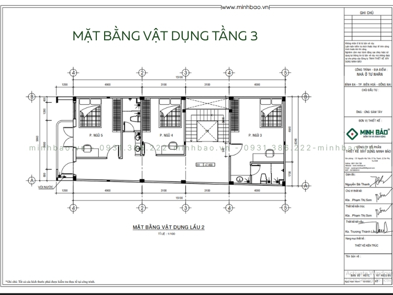 Tầng 3 - Thiết kế nhà 4 tầng Biên Hòa