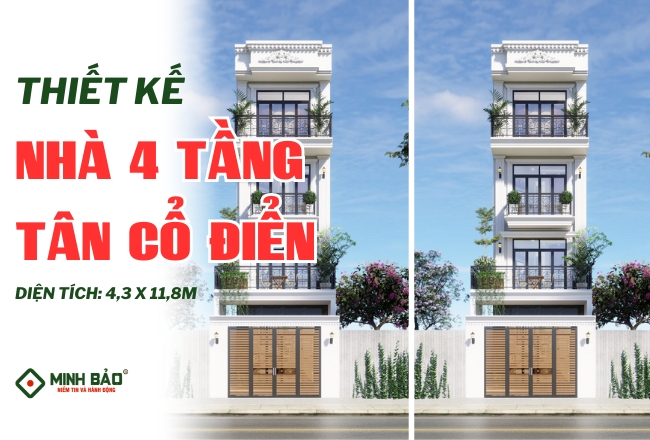 Thiết Kế Nhà 4 Tầng Tân Cổ Điển Tại Tp.HCM