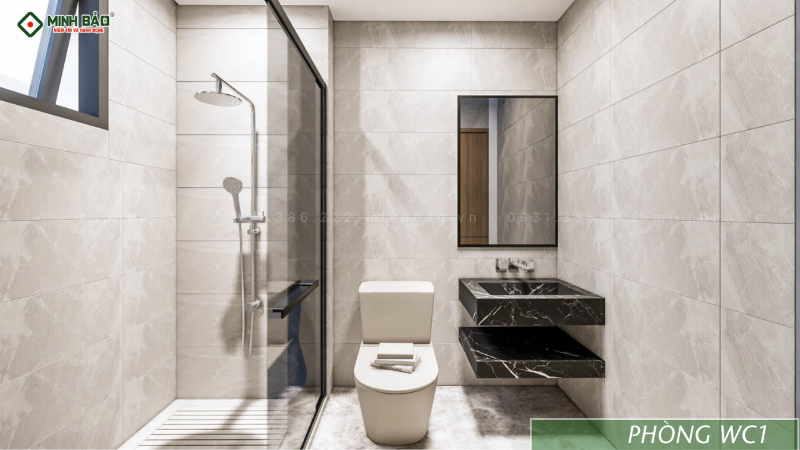 WC trong phòng ngủ - Thiết kế nhà cấp 4 mái tôn