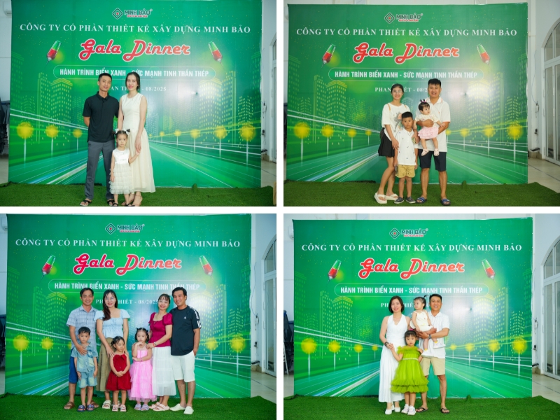 Các gia đình nhỏ check-in tại buổi tiệc