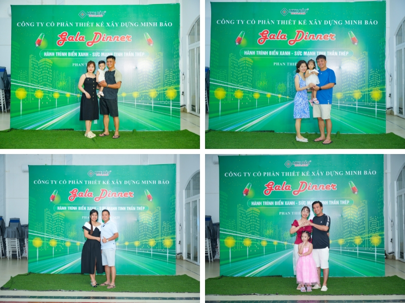 Các gia đình nhỏ check-in tại buổi tiệc