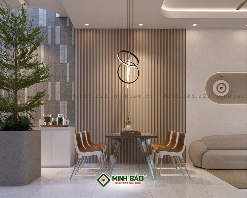 Bàn ăn được đặt ở trung tâm