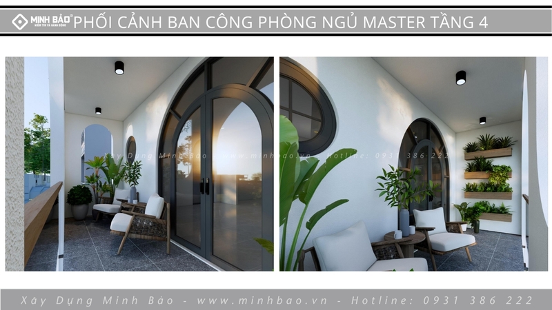 Ban công phòng ngủ master