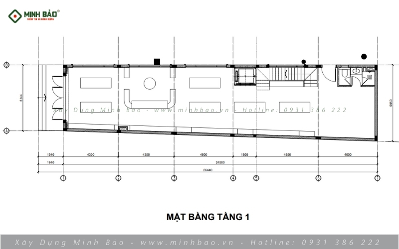 Bố trí mặt bằng tầng 1