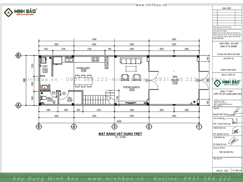 Bố trí mặt bằng tầng trệt