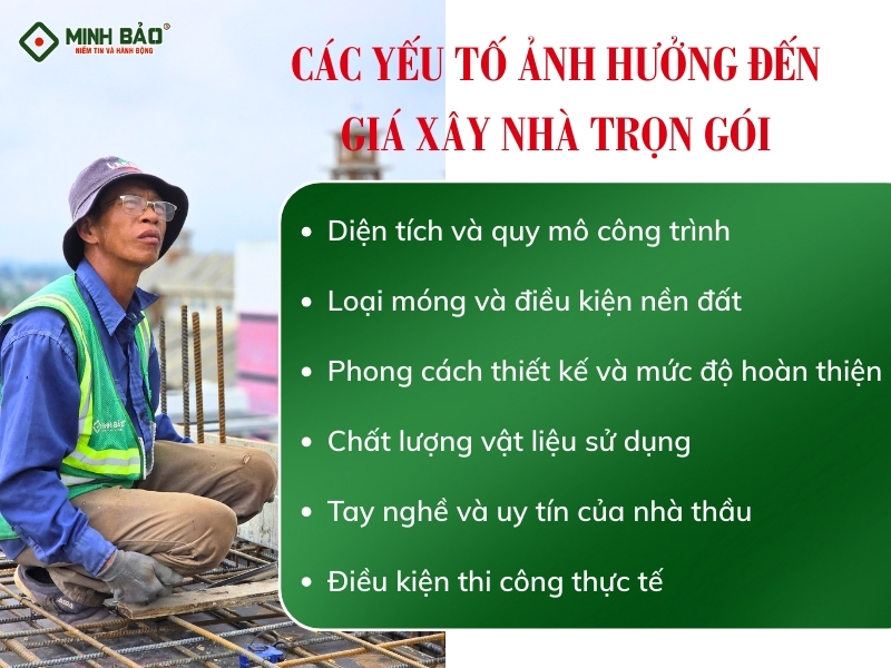 Các yếu tố ảnh hưởng đến giá xây nhà